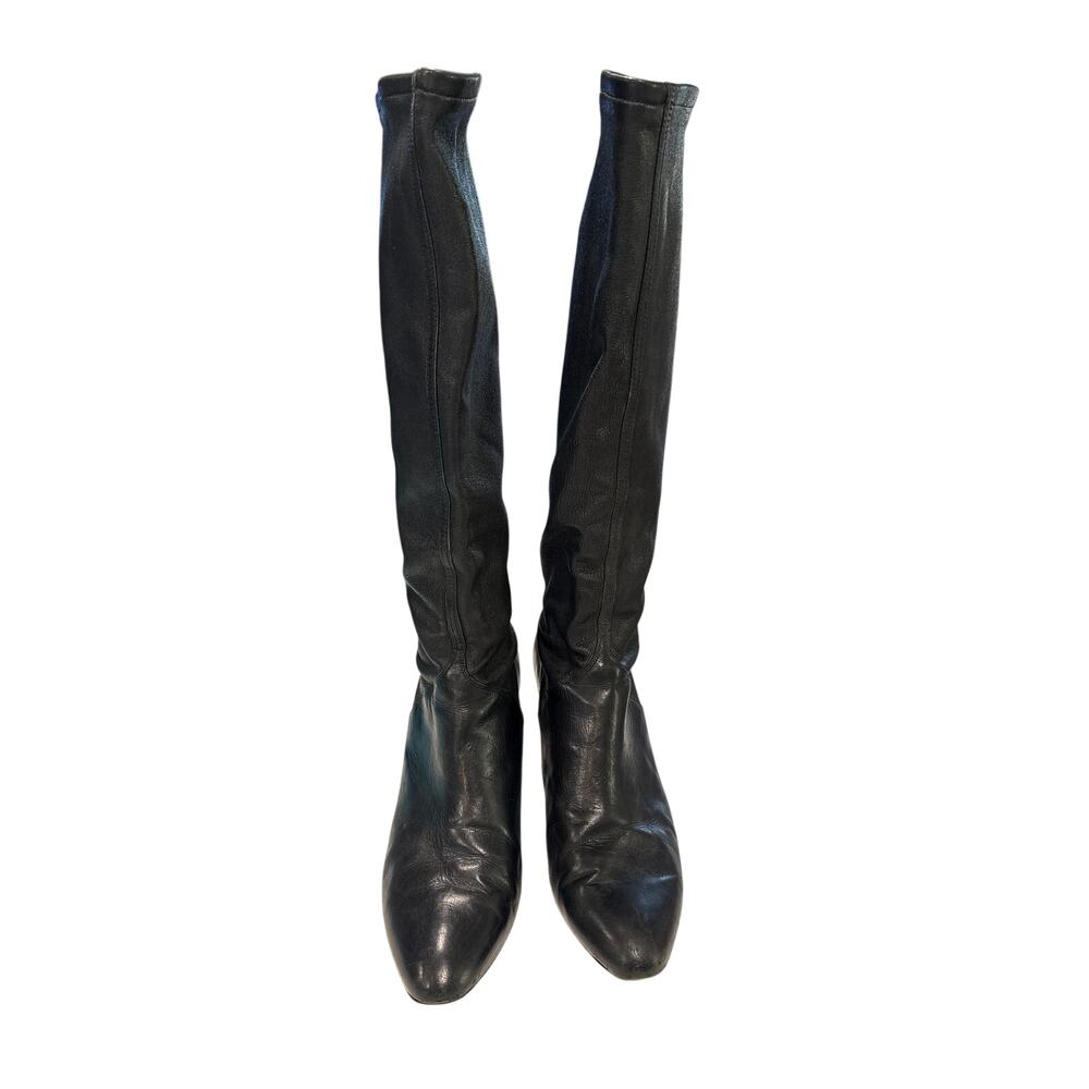 Cole Haan Women's Sz 9.5 Leather Knee High Riding Boot High Heel Stretch NikeAir